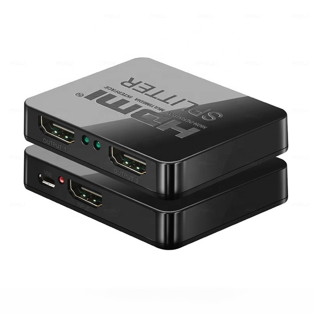 Hot Sale Plastic 4Kx2K HDCP 1.4 4K 3D 1080P Plastic HDMI Splitter 1x2 Full HD 1080P HDMI Video 1 in 2 Out for Dual Monitors