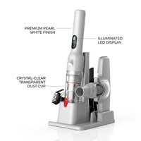 Aspirateur de voiture sans fil portatif, aspirateur de poussière portable rétractable avec base de charge et écran LED