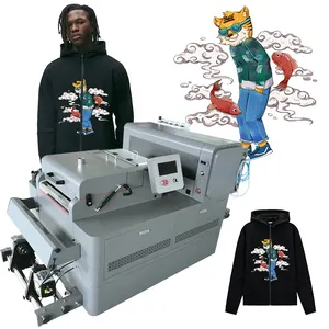 China Factory Direkt verkauf Double xp600 Heads 60cm Roll-to-Roll-DTF-Drucker Pulversc hüttel maschine für T-Shirts Taschen hülsen