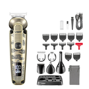 VGR V-095 6 en 1 IPX6 Afeitadora Recargable, Recortadora Corporal, Set de Cortapelos, Kit Profesional de Aseo Masculino, Recortadora de Zona Íntima, Afeitadora, Maquinilla de Afeitar - Product Image 1