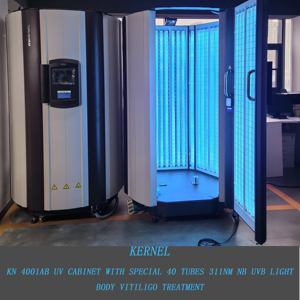 Cabinet de photothérapie UV Kernel KN 4001AB équipé de 40 tubes UVB à bande étroite pour le traitement du vitiligo corporel - Product Image 2