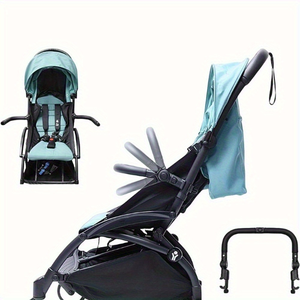 Barre de protection réglable pour poussette, accoudoir de remplacement, barre transversale détachable, accessoire double mode, noir lisse - Product Image 1