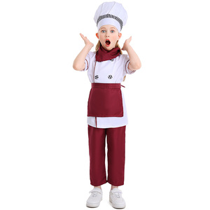 Costume de chef de pâtisserie occidental pour enfants Festival Performance Wine Red Cake - Product Image 1
