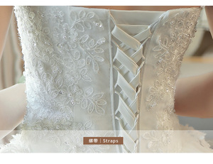 Nuevos <span class=keywords><strong>Vestidos</strong></span> de Novia sin Tirantes con Apliques de Perlas y Encaje, <span class=keywords><strong>Vestidos</strong></span> de Novia Sencillos y Económicos al por Mayor, <span class=keywords><strong>Vestidos</strong></span> de Fiesta - Product Image 5