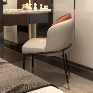 Chaise de salle à manger rembourrée en velours moderne 2025 avec fauteuils en métal Accent Home Furniture pour salon et chambre à coucher - Product Image 6