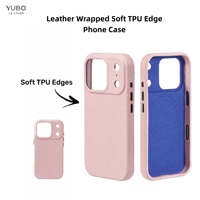Étui de téléphone en cuir avec bord souple en TPU, étui en cuir grainé pour iPhone 18/17 Pro Max, étui magnétique personnalisé en cuir pour iPhone