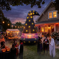 Lanterne gonflable chapeau de sorcier d'Halloween, sculpture gonflable, accessoires de décoration pour centres commerciaux et bars, grande présentation, ballons fantômes et araignées effrayants