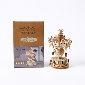 Kit de <span class=keywords><strong>puzzle</strong></span> <span class=keywords><strong>3D</strong></span> en bois rotatif vintage, coupe laser, jouet DIY avec 51 à 100 pièces pour la décoration de mariage et de la maison - Product Image 3
