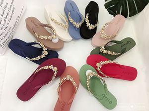 Yaz kadın kırmızı Flip flop kabuk Rhinestones ile hafif moda trendi kişiselleştirilmiş ucuz toptan plaj terlik için - Product Image 3
