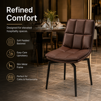 Chaise de salle à manger moderne matelassée en similicuir noir avec pieds araignées pour hôtel et restaurant