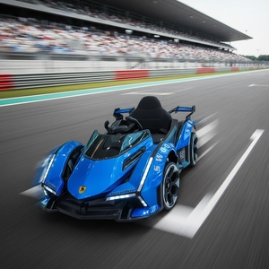 Power Ride Lanbo 电动汽车儿童车双电机 12V 驱动 LED 电动玩具儿童骑乘车防撞杆幼儿车 - Product Image 1