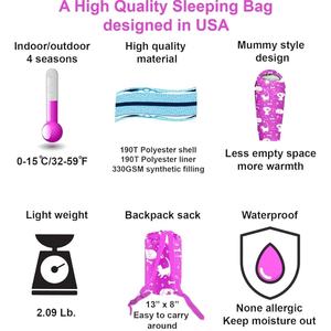 Sleeping Bag Camping Anak 4 Musim Ultra-Ringan dan Ringkas untuk Satu Orang, Model Portable Baru - Product Image 3
