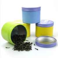 Boîte à thé en aluminium de luxe de 60 ml (2 oz) avec couvercle à vis, impression offset, petites boîtes rondes pour l'artisanat, les cosmétiques et le blush