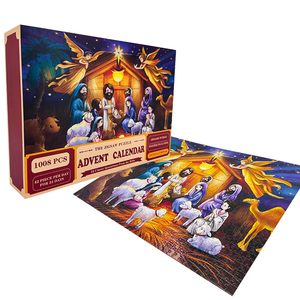 2025 Noël calendrier de l'avent <span class=keywords><strong>Puzzle</strong></span> 1008 <span class=keywords><strong>pièces</strong></span> 24 jours compte à rebours <span class=keywords><strong>Puzzle</strong></span> cadeau pour enfants adultes adolescents parfait pour s'amuser en famille - Product Image 3
