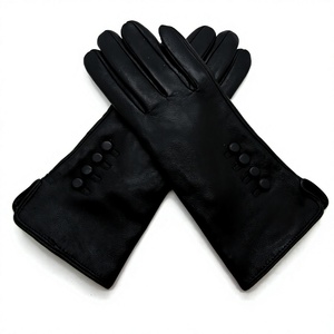 Guantes de piel de oveja negros para mujer al por mayor, hasta la muñeca, sin forro, térmicos, transpirables, para invierno, casuales, para uso diario y fiestas. - Product Image 5