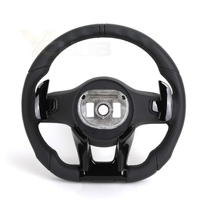 Volant en cuir pleine fleur avec garniture noire pour Mercedes Benz W204 W205 W211 W212 W213 W176 W221 W166 W167 X166 GLE <span class=keywords><strong>53</strong></span> 63 AMG - Product Image 2