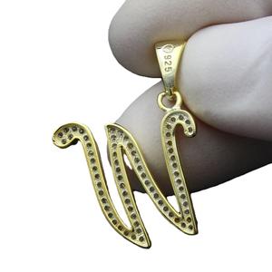 Colgante con Letra del Alfabeto, Colgante de Diamante Moissanite sin Cadena, Plata de Ley 925, Estilo Iced Out, Regalo de Cumpleaños, Colgante con Letra - Product Image 3