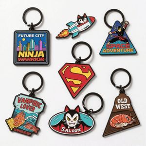 Porte-clés en métal personnalisé avec dessin animé, cadeaux créatifs, pendentifs mignons pour sacs d'école - Product Image 3