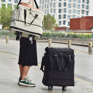 Large Capacity Travel Duffel <b>Bag</b> Expandable <b>Wheeled</b> Gym <b>Bag</b> Lightweight <b>Overnight</b> Luggage with Storage Pocket for Outdoor Sports - Product Image 6
