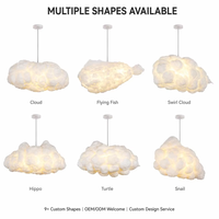 Dimmable LED Lustre Nuage Lampe Creative PVC Soie Matériel 360 Angle de Faisceau Garantie de 3 Ans pour Salon Suspension Facile