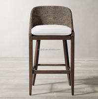 Tabouret de bar en bois de chêne de style européen, chaise de cuisine sans accoudoirs, meubles en bois