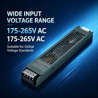 Alimentation LED ultra-mince 100W 200W 300W 400W 12V 24V, transformateur AC 110V-240V vers DC pour bande LED