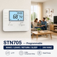 Termostato Programable OEM STN705 con Modos WAKE, LEAVE, RETURN, SLEEP, Programación Separada de Calefacción y Refrigeración de 7 Días, Precisión de 1F para Sistemas HVAC Domésticos