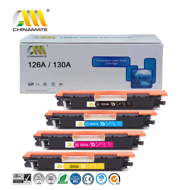Chinamate 126A CE310A Compatible Full Toner Cartridge with Newest Smart Chip Imported Toner Powder for HP for Pro Printers