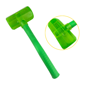 Marteau de sécurité transparent vert en <span class=keywords><strong>caoutchouc</strong></span> souple 480G avec manche en plastique pour l'installation de carreaux, le bricolage du bois et la personnalisation OEM - Product Image 2