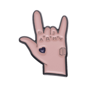 Dessin animé doigt geste amour émail broche broche métal revers sac à dos pull chemise Fans cadeau décoration dessin animé ami accessoires - Product Image 2