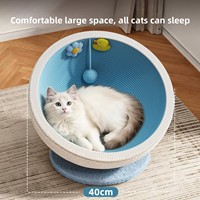 All-in-One Robuster, fusselfreier, runder Katzenkratzbaum mit Bett und Kratzpfosten aus nicht-haarendem Spanplattenmaterial – Katzenspielzeug zum Schutz des Sofas – Großhandel