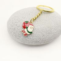 Noel Baba Anahtarlığı, 80x30mm, Parlak Emaye Metal Süs, Noel Hediyeleri İçin, Altın