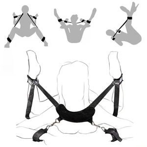 더블 커플 BDSM 침대 구속 키트 섹스 토이, 손 및 발목 수갑 성인 침대 섹스 속박 구속 세트 커플을위한 섹스 플레이 - Product Image 3