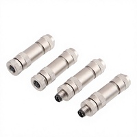 Connecteur M8 en laiton pour câble automobile, 3 broches mâle, 4 trous femelle, étanche IP67, à souder, bornes en laiton