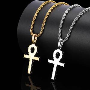 Collier pendentif croix plaqué or, bijoux personnalisés en argent sterling 925, avec diamant VVS et moissanite, motif Jésus - Product Image 4