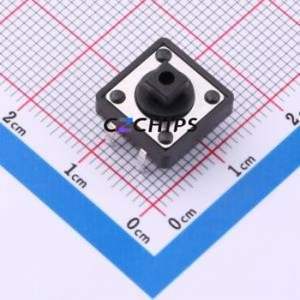 Q1L732120 Tactile Switch Through hole Component (THT)-4P,12x12mm Switch Single Pole Single Throw Round Button 2.6N 12mm - Product Image 1