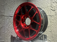 Rueda forjada de 17 pulgadas, diseño fresco de contraste negro-rojo, modelo más vendido, compensación ET0, admite personalización