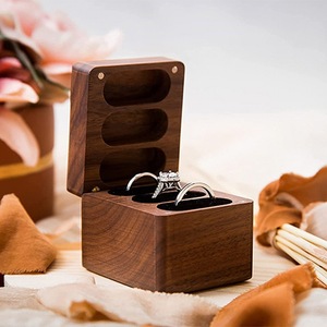 Walnut Wood Jewelry <b>Box</b> Rectangle <b>Vintage</b> Style With Flip Lid For Home Storage - Product Image 1
