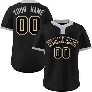 Maillot de baseball personnalisé avec votre nom, votre numéro, le nom de votre équipe, respirant, unisexe, pour adulte, col de baseball, en sergé. - Product Image 1