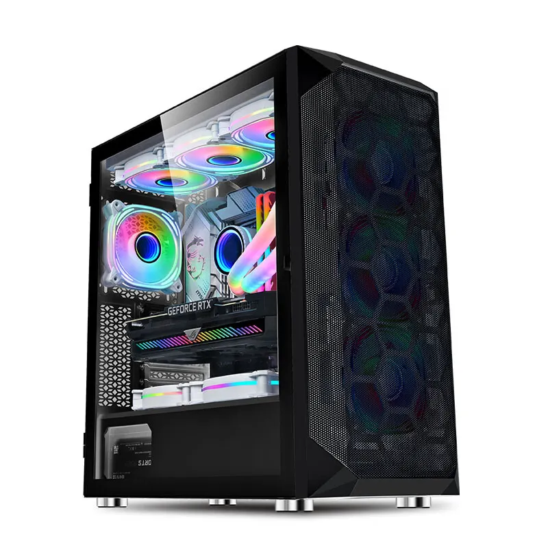 En popüler yüksek kalite oyun bilgisayar masaüstü bilgisayar oyun RGB ATX bilgisayar kasası çerçeve şasi & kuleleri CPU kabine