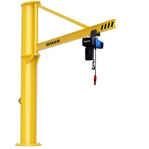 Jib Crane 0.5 To 2 Ton Workshop With Fixed Column Type Small Space Slewing Jib Crane Rotating Single Boom Crane