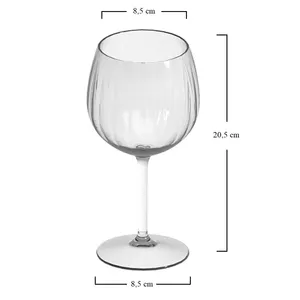 Bicchieri da Gin Balloon Trasparenti 580cc Modello Venezia a Righe Infrangibili Riutilizzabili per Cocktail - Product Image 2