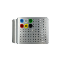 YOUYA180 Caja de desinfección de aluminio para fresas dentales con 180 orificios, estuche esterilizador para autoclave, caja para agujas de endodoncia, odontología