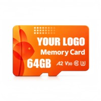 Scheda di Memoria Flash TF Personalizzata con Logo 64GB UHS-I A2 V30 per Occhiali AR, Registratore Vocale Indossabile, Clip per Indossabilità Corporea OEM