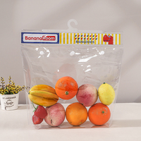Sac de rangement suspendu en plastique transparent personnalisé avec fermeture à pression bleue pour placard, salle de bain, présentation en magasin et usage domestique