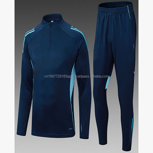 Half Zip Long Sleeve Jersey Autumn Winter Sweatshirt Warm Up Sports Football Training Suit Set - Product Image 5