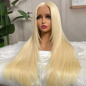 Wholesale Price Dropshipping Hot Sale Platinum Blonde <b>Long</b> Straight Human Hair Lace Front <b>Wig</b> Easy Wear Fashion Trendy <b>Wig</b> - Product Image 1