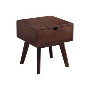 Table de chevet classique en bois naturel de haute qualité, avec un seul tiroir, table de chevet pour chambre à coucher, bois massif - Product Image 5