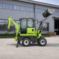Wheel Loader Backhoe Serbaguna Dengan Sekop Depan dan Peralatan Penggalian Belakang untuk Pekerjaan Pertanian dan Infrastruktur