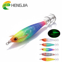 HENGJIA 8cm 5.8g Leurre de pêche horizontal lumineux pour calamar, effet crevette, qui coule lentement, pour la pêche en eau salée